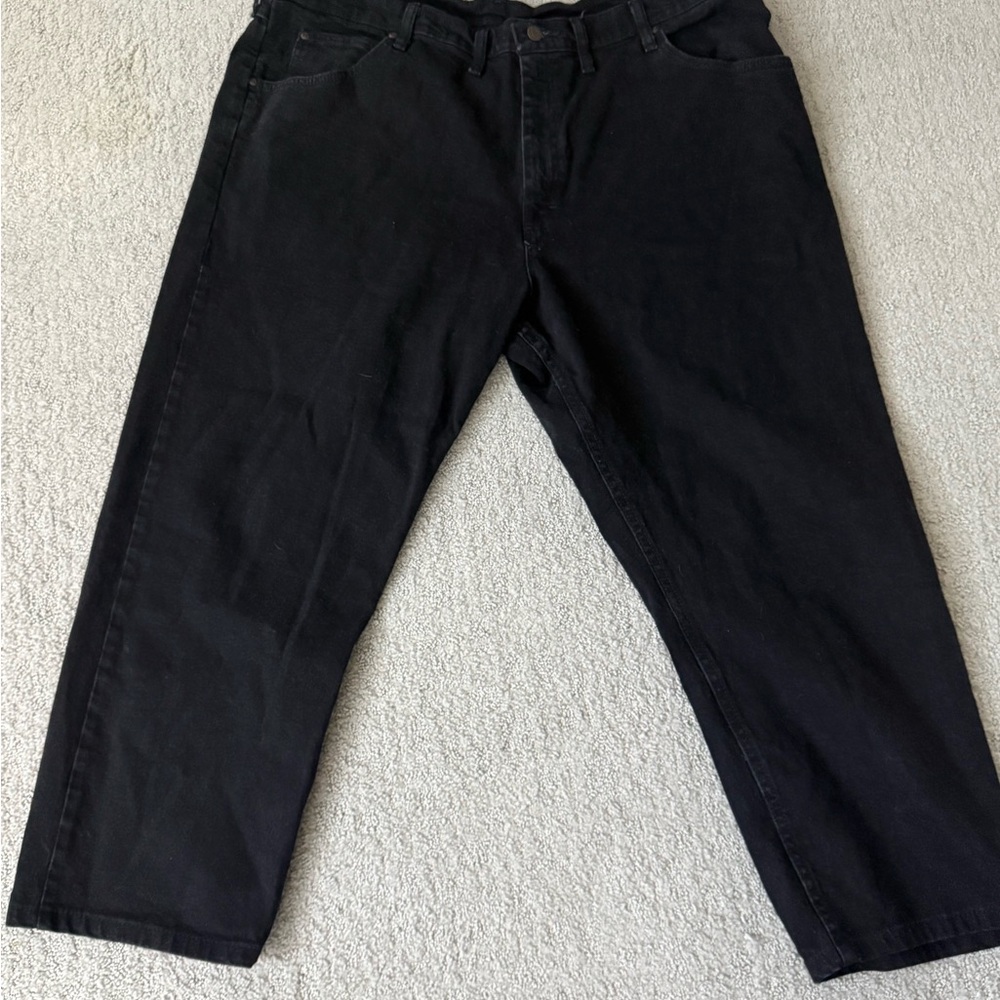 Wrangler Black Jeans Mens Straight Fit Denim Pants Classic Casual Size 44